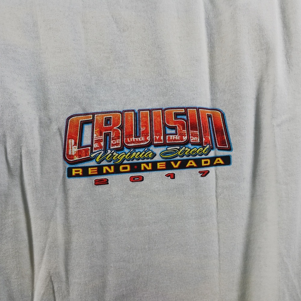 Gildan Mopar Invades 2017 Cruisin Reno Nevada Car Show Graphic T-Shirt White 3XL - Picture 2 of 9